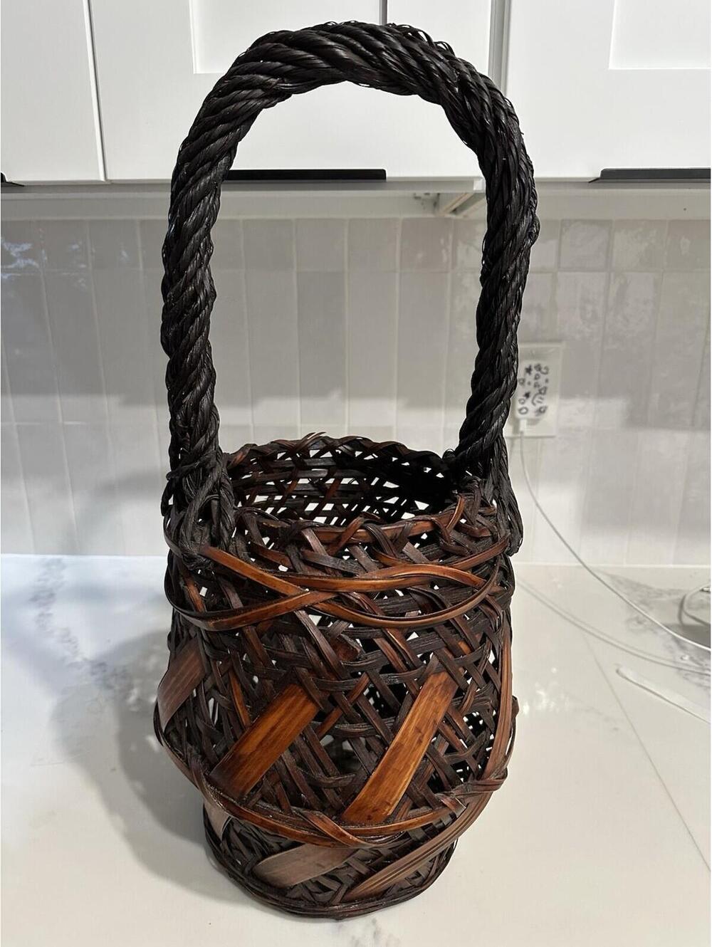 Fine Early 20th C .Japanese Bamboo Ikebana Basket